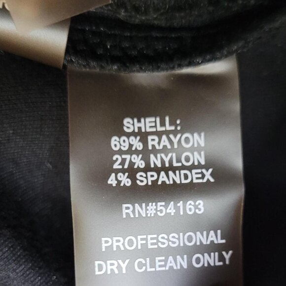 Calvin Klein Black Dress Pants 14 Mid-Rise Trousers Warm Winter Workwear - Picture 3 of 5